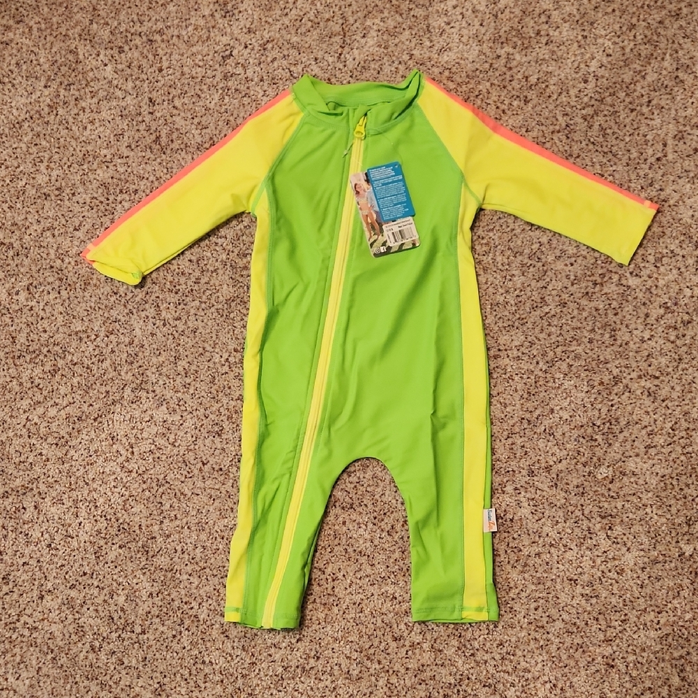 Vibrant Green and Yellow Kids Rashguard